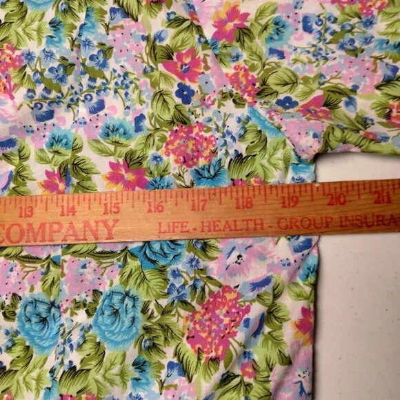 Buck & Buck House Dress Small Floral Pleated Zip Front Short Sleeve Granny - Picture 6 of 16